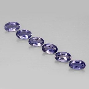 Pedras preciosas de iolita azul natural de  ct, corte oval, VS