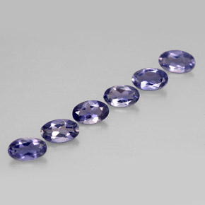 Pedras preciosas de iolita azul natural de  ct, corte oval, VS