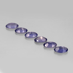 Pedras preciosas de iolita azul natural de  ct, corte oval, VS