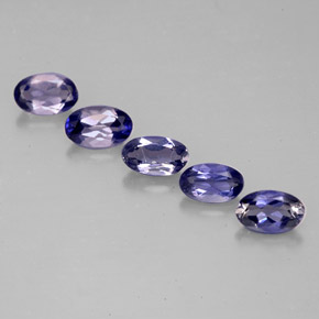 Pedras preciosas de iolita azul natural de  ct, corte oval, VS
