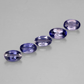 Pedras preciosas de iolita azul natural de  ct, corte oval, VS
