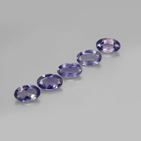 Pedras preciosas de iolita azul natural de  ct, corte oval, VS