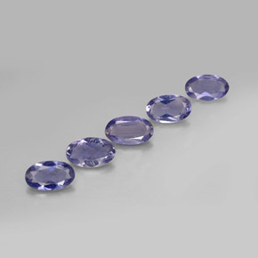 Pedras preciosas de iolita azul natural de  ct, corte oval, VS
