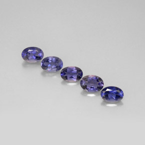 Pedras preciosas de iolita azul natural de  ct, corte oval, VS