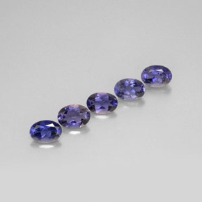 Pedras preciosas de iolita azul natural de  ct, corte oval, VS
