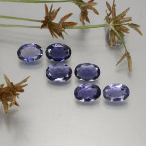 Pedras preciosas de iolita azul natural de  ct, corte oval, VS