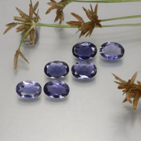 Pedras preciosas de iolita azul natural de  ct, corte oval, VS