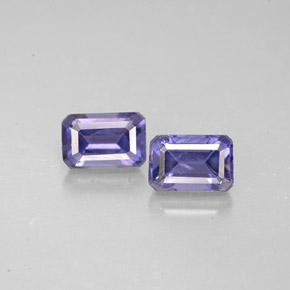 Pedras preciosas de iolita azul natural de  ct, corte esmeralda, VS