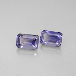 Pedras preciosas de iolita azul natural de  ct, corte esmeralda, VS