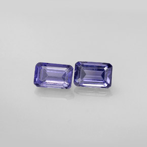 Pedras preciosas de iolita azul natural de  ct, corte esmeralda, VS