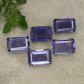 Pedras preciosas de iolita violeta natural de 2,06 ct, corte esmeralda, VS