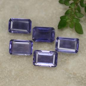 Pedras preciosas de iolita violeta natural de 2,06 ct, corte esmeralda, VS
