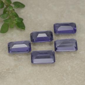 Pedras preciosas de iolita violeta natural de 2,06 ct, corte esmeralda, VS