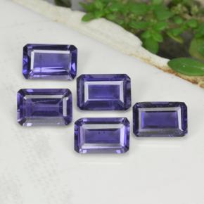 Pedras preciosas de iolita azul natural de 2,52 ct, corte esmeralda, VS