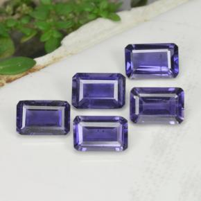Pedras preciosas de iolita azul natural de 2,52 ct, corte esmeralda, VS