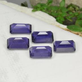 Pedras preciosas de iolita azul natural de 2,52 ct, corte esmeralda, VS