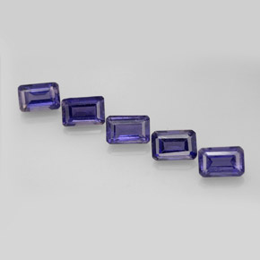 Pedras preciosas de iolita azul natural de  ct, corte esmeralda, VS
