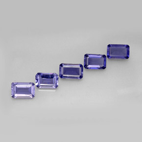 Pedras preciosas de iolita azul natural de  ct, corte esmeralda, VS