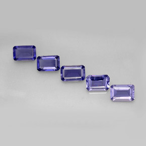 Pedras preciosas de iolita azul natural de  ct, corte esmeralda, VS