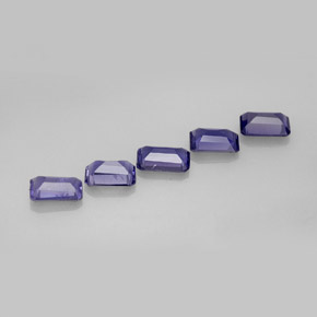 Pedras preciosas de iolita azul natural de  ct, corte esmeralda, VS