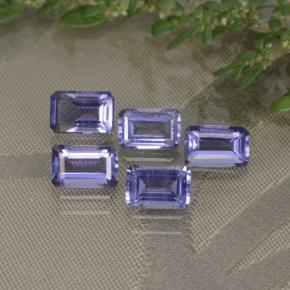 Pedras preciosas de iolita violeta natural de 2,58 ct, corte esmeralda, VS