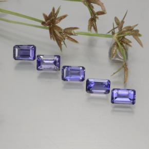 Pedras preciosas de iolita azul natural de 2,66 ct, corte esmeralda, VS