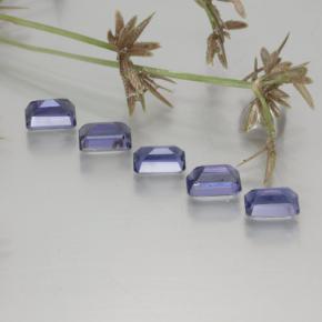 Pedras preciosas de iolita azul natural de 2,66 ct, corte esmeralda, VS