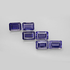 Pedras preciosas de iolita azul natural de  ct, corte esmeralda, VS