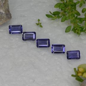 Pedras preciosas de iolita azul natural de 2,28 ct, corte esmeralda, VS