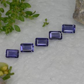 Pedras preciosas de iolita azul natural de 2,28 ct, corte esmeralda, VS