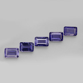 Pedras preciosas de iolita azul natural de  ct, corte esmeralda, VS