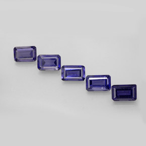 Pedras preciosas de iolita azul natural de  ct, corte esmeralda, VS