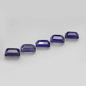 Pedras preciosas de iolita azul natural de  ct, corte esmeralda, VS
