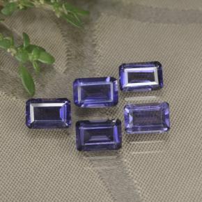 Pedras preciosas de iolita violeta natural de 2,77 ct, corte esmeralda, VS