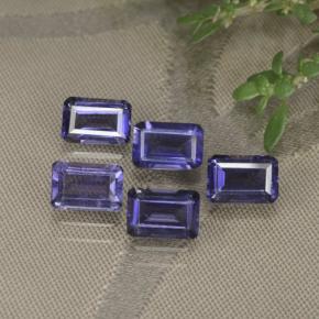 Pedras preciosas de iolita violeta natural de 2,77 ct, corte esmeralda, VS