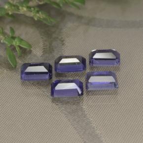 Pedras preciosas de iolita violeta natural de 2,77 ct, corte esmeralda, VS
