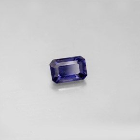 Iolita azul natural 0,57ct, corte esmeralda, VS
