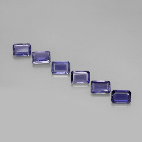 Pedras preciosas de iolita violeta natural de 2,70 ct, corte esmeralda, VS