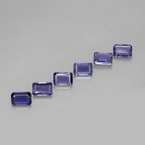 Pedras preciosas de iolita violeta natural de 2,70 ct, corte esmeralda, VS