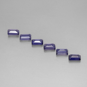 Pedras preciosas de iolita violeta natural de 2,70 ct, corte esmeralda, VS