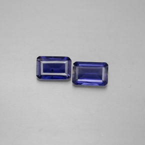 Pedras preciosas de iolita azul natural de  ct, corte esmeralda, VS