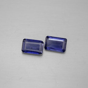 Pedras preciosas de iolita azul natural de  ct, corte esmeralda, VS