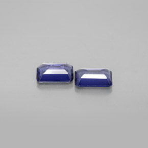 Pedras preciosas de iolita azul natural de  ct, corte esmeralda, VS