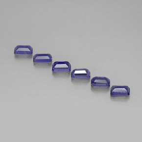 Pedras preciosas de iolita azul natural de 3,08 ct, corte esmeralda, VS