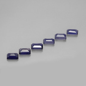 Pedras preciosas de iolita azul natural de  ct, corte esmeralda, VS