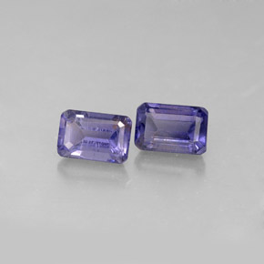 Pedras preciosas de iolita azul natural de  ct, corte esmeralda, VS