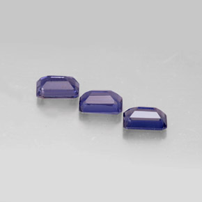 Pedras preciosas de iolita azul natural de  ct, corte esmeralda, VS