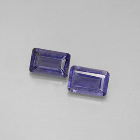 Pedras preciosas de iolita azul natural de  ct, corte esmeralda, VS