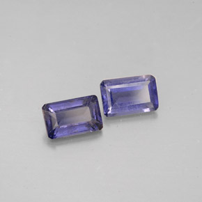 Pedras preciosas de iolita azul natural de  ct, corte esmeralda, VS