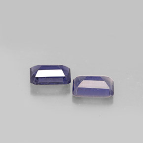 Pedras preciosas de iolita azul natural de  ct, corte esmeralda, VS